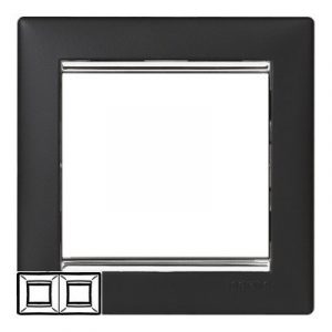 Рамка 2 поста горизонтальная Ноктюрн/Серебряный штрих Valena — изображение 1