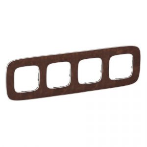 Рамка "Кожа". 4-постовая универсальная. Valena ALLURE — изображение 1