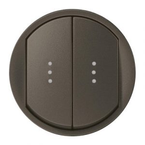 Лицевая панель - выключатель/переключатель двухклавишный с подсветкой - графит - Программа Celiane — изображение 1