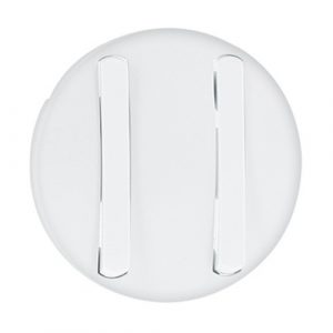 Лицевая панель - двухклавишный выключатель 1-полюсный / переключатель Кат. № 067001 / 067002 / 067031 / 067032 с тонкими клавишами - белый - Программа Celiane — изображение 1