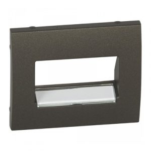 Лицевая панель с держателем этикеток для информационной розетки RJ45 1 или 2 выхода - Тёмная бронза - Galea Life — изображение 1