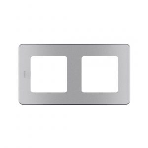 Рамка декоративная универсальная Legrand 673942 Inspiria 2 поста алюминий — изображение 1