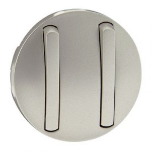 Лицевая панель - двухклавишный выключатель 1-полюсный / переключатель с тонкими клавишами - титан - Программа Celiane — изображение 1