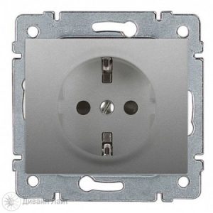 Розетка немецкий стандарт - 2К+3 - лицевая панель алюминий - Galea Life — изображение 1