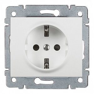 Розетка немецкий стандарт - 2К+3 - белая лицевая панель - Galea Life — изображение 1