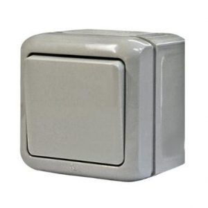 Кнопка 6А 1клав IP44, Серый. Quteo — изображение 1