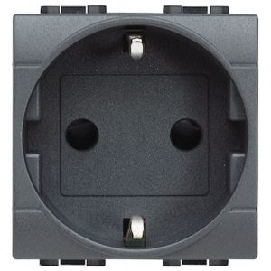 L4141AN LivingLight Розетка силовая 2К+З с автоматическими клемами, цвет антрацит — изображение 1