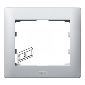 Рамка 2 поста - горизонтальный монтаж - металлическая - Хром/Chrome - Galea Life — изображение 1