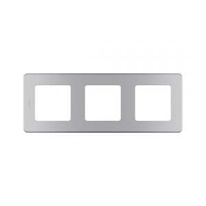 Рамка декоративная универсальная Legrand 673952 Inspiria 3 поста алюминий — изображение 1
