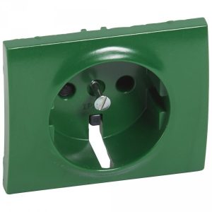 Лицевая панель для розетки 2К+3 с крышкой - зелёный - Galea Life — изображение 1