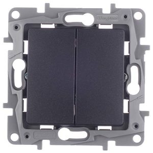 Переключатель двухклавишный Legrand Etika 10 A 250 В 672612 (антрацит) — изображение 2