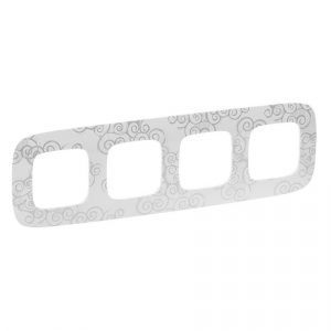 Рамка "Нарцисс хром". 4-постовая универсальная. Valena ALLURE — изображение 1