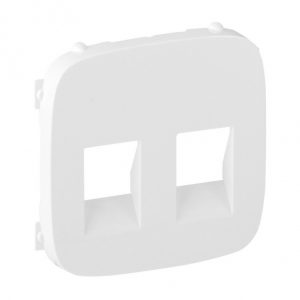 Лицевая панель для аудиорозетки с пружинными зажимами двойной. Белый. Valena ALLURE — изображение 1