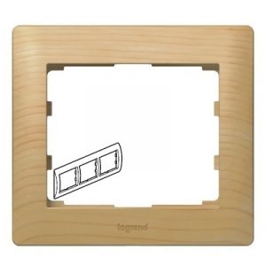 Рамка 3 поста - горизонтальный монтаж - из дерева - Клен/Maple - Galea Life — изображение 1