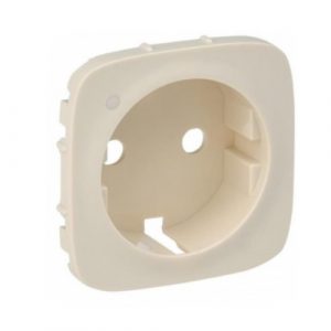 Лицевая панель розетки 2К+З с линзой для подсветки/индикации. Слоновая кость. Valena ALLURE — изображение 1