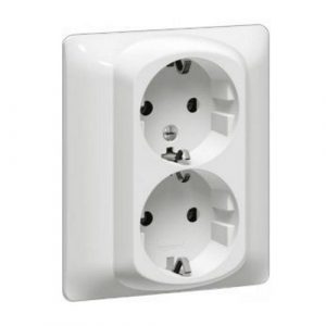 Двойная розетка - 2х2К+3 - винтовые клеммы в сборе - Белый - Galea Life — изображение 1