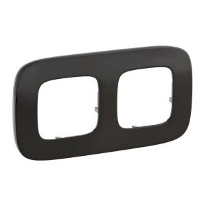 Рамка "Черная сталь". 2-постовая универсальная. Valena ALLURE — изображение 1