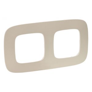 Рамка "Тиснение бежевое". 2-постовая универсальная. Valena ALLURE — изображение 1