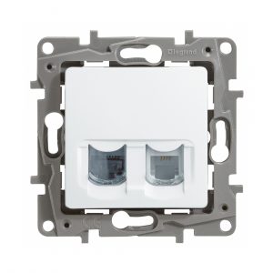 Двойная розетка RJ11 + RJ45 категория 5 UTP Legrand Etika белый — изображение 2