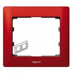 Рамка 2 поста - горизонтальный монтаж - металлическая - Красный Металл/Magic Red - Galea Life — изображение 1