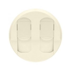 Лицевая панель двойной интернет розетки (компьютерной) 2хRJ45, Слоновая кость - Программа Celiane — изображение 1