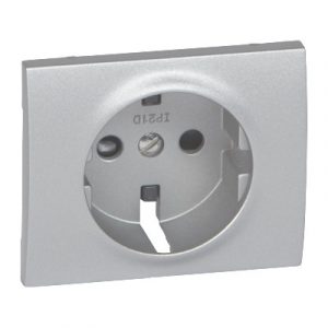 Лицевая панель для розетки 2К+З - с защитными шторками - Алюминий - Galea Life — изображение 1