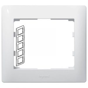 Рамка 5 постов - вертикальный монтаж - Белый - Galea Life — изображение 1