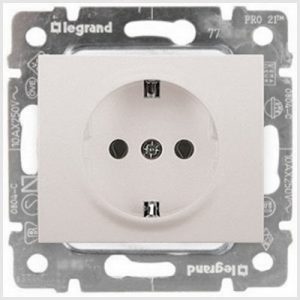 Розетка немецкий стандарт - 2К+3 - лицевая панель жемчуг - Galea Life — изображение 1