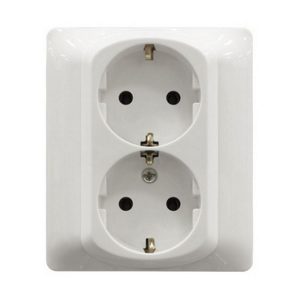 Двойная розетка - 2х2К+3 - винтовые клеммы - с защитными шторками в сборе - Белый - Galea Life — изображение 1