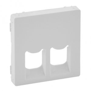 Лицевая панель для двойных телефонных/информационных розеток. Белая. Valena LIFE — изображение 1