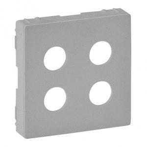 Лицевая панель для аудиорозетки "банан" двойной. Алюминий. Valena LIFE — изображение 1