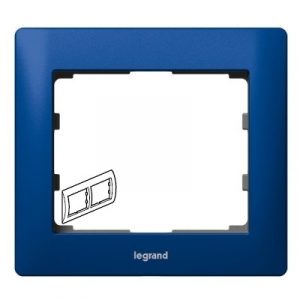 Рамка 2 поста - горизонтальный монтаж - металлическая - Синий Металл/Magic Blue - Galea Life — изображение 1