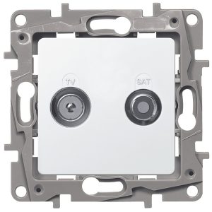 Розетка TV/SAT двухкабельная Legrand Etika белый — изображение 1