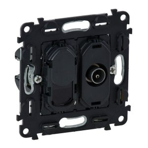 Розетка TV "звезда" / RJ45 Категории 6 UTP. Valena IN'MATIC — изображение 1