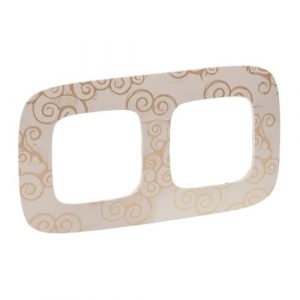 Рамка "Нарцисс золото". 2-постовая универсальная. Valena ALLURE — изображение 1