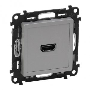 Розетка для аудио/видео устройств HDMI Тип А. С лицевой панелью. Алюминий. Valena LIFE — изображение 1