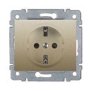 Розетка немецкий стандарт - 2К+3 - лицевая панель титан - Galea Life — изображение 1