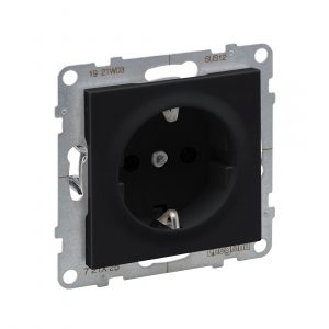 Розетка 2К+З Suno 16А 250В винт.зажим Антрацит — изображение 1