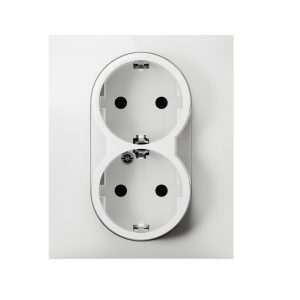 Розетка двойная 2х2К+З Suno 16А 250В с з/ш безвинт.зажим Белый — изображение 2