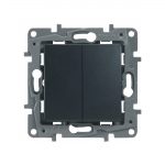 Переключатель двухклавишный Legrand Etika 10 A 250 В 672612 (антрацит)