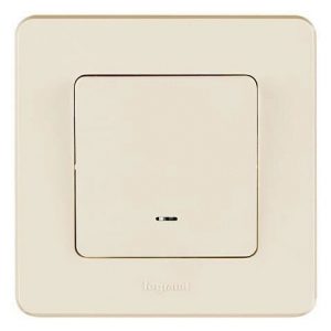 Переключатель одноклавишный с подсветкой Legrand 673661 Inspiria с/у слоновая кость