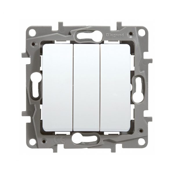 Выключатель трехклавишный Legrand Etika 10 A 250 В 672213 (белый)
