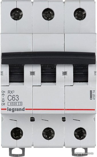 Автоматический выключатель Legrand 419714 3П C 63А RX3 4,5kA