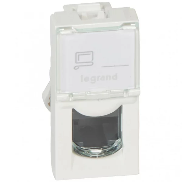 Розетка компьютерная RJ45 Cat5e UTP Legrand Mosaic 076551 (белый)