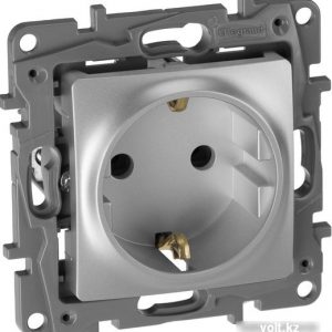 Розетка 2 x 2К+З 16 А 250 В Legrand 672421 Etika алюминий — изображение 2