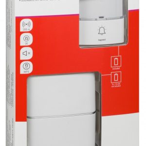 Звонок беспроводной Legrand комплект "Премиум" 30 рингтонов + Mpr3, дальность 200 м, IP54, белый — изображение 1