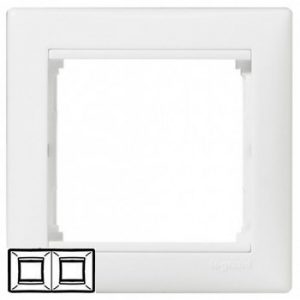 Рамка 2 поста горизонтальная Белая Valena — изображение 1