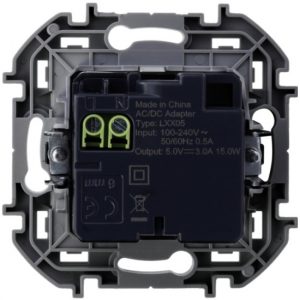 Зарядное устройство с двумя USBразьемами AC 240В/5В3000мА Legrand Inspiria 673763 антрацит
