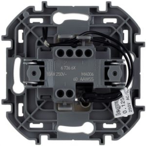 Переключатель одноклавишный с подсветкой Legrand 673661 Inspiria с/у слоновая кость