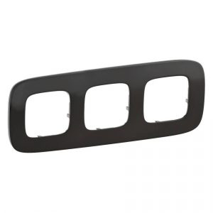 Рамка "Черная сталь". 3-постовая универсальная. Valena ALLURE — изображение 1